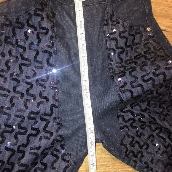 Vintage TALL panhandle slims sequin western jeans super high waist long size 7-8 - Picture 8 of 10